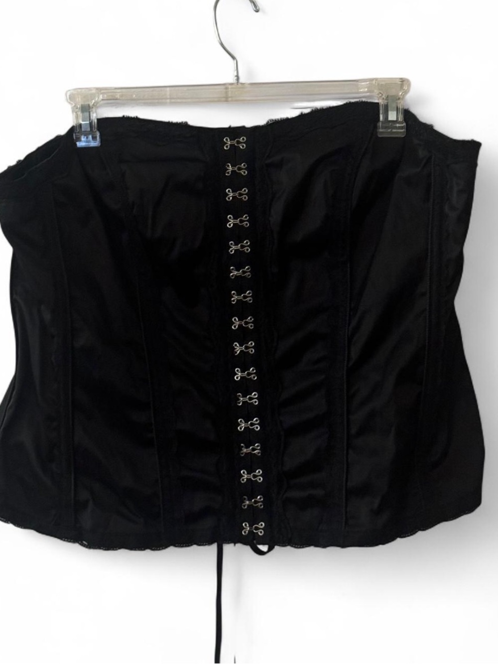 Tripp NYC Black Corset Top with Hook-and-Eye Front